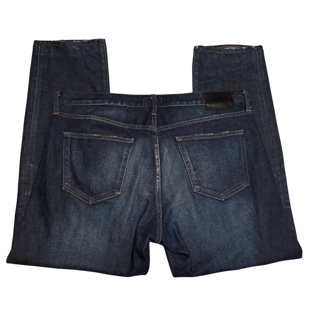 SMN Denim Selvedge Jeans The Hunter Standard Slim Sz 38x28 Dark Wash Distressed - Picture 4 of 8